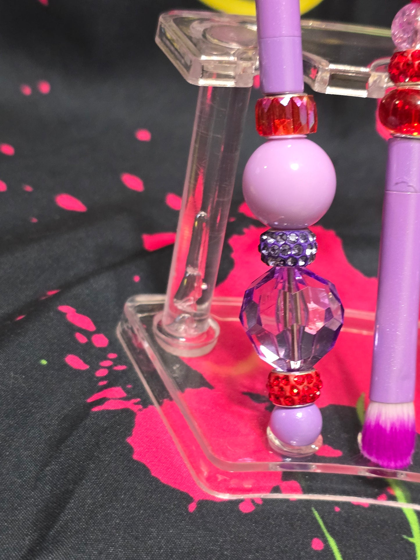 Bubblegum beaded makeup brushes