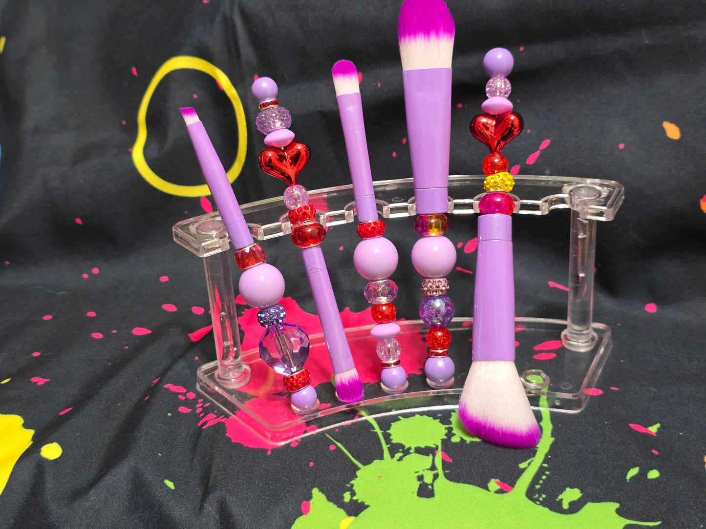 Bubblegum beaded makeup brushes