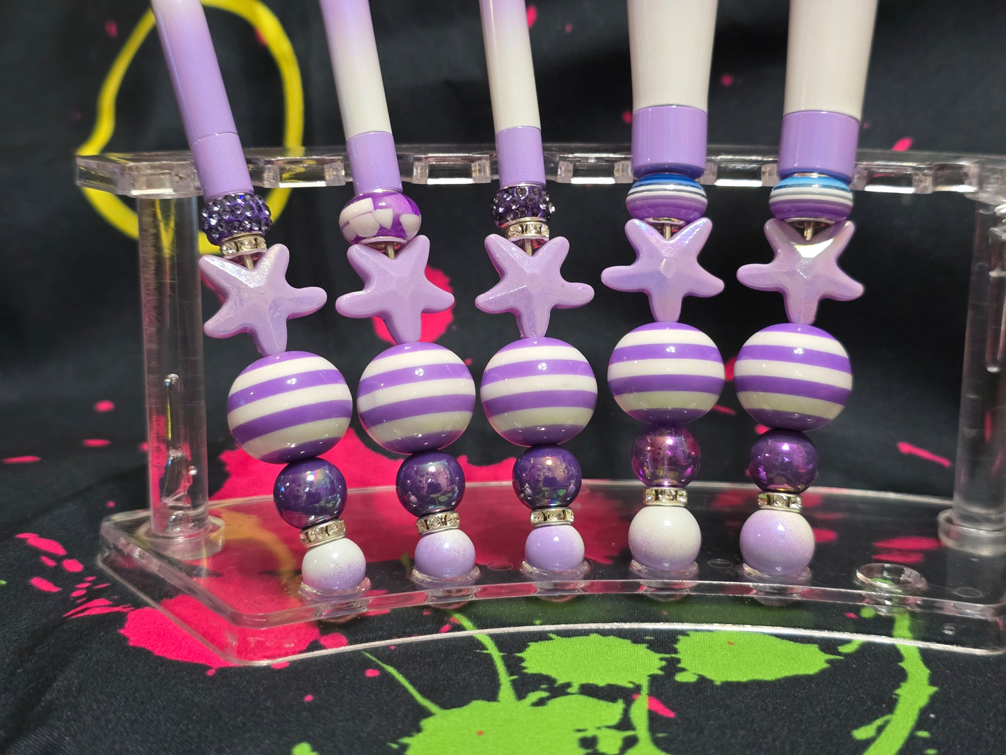 Bubblegum beaded makeup brushes