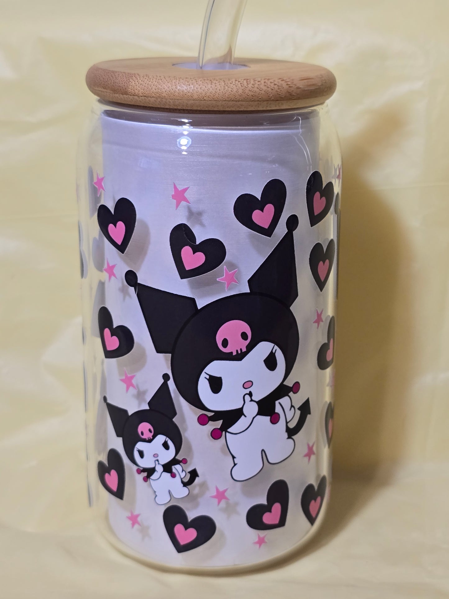 Kuromi 16 oz. Glass cup