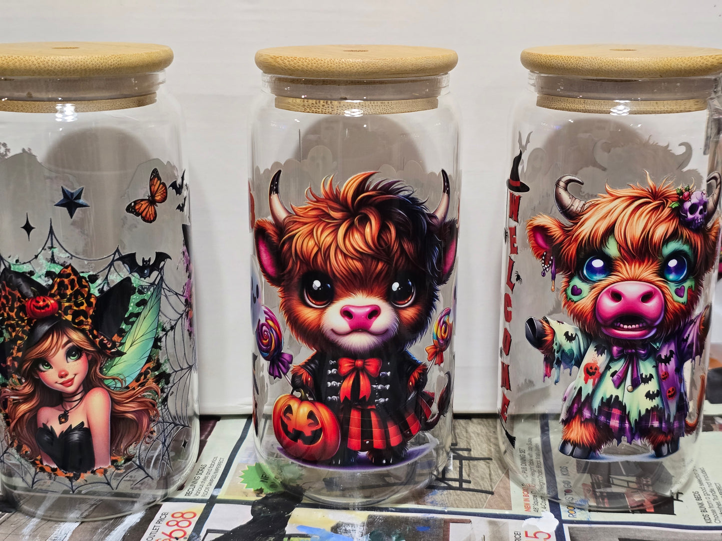 Halloween 16 oz. Glass cups