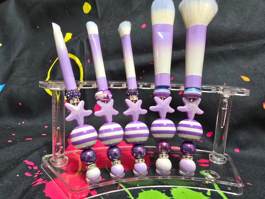 Bubblegum beaded makeup brushes