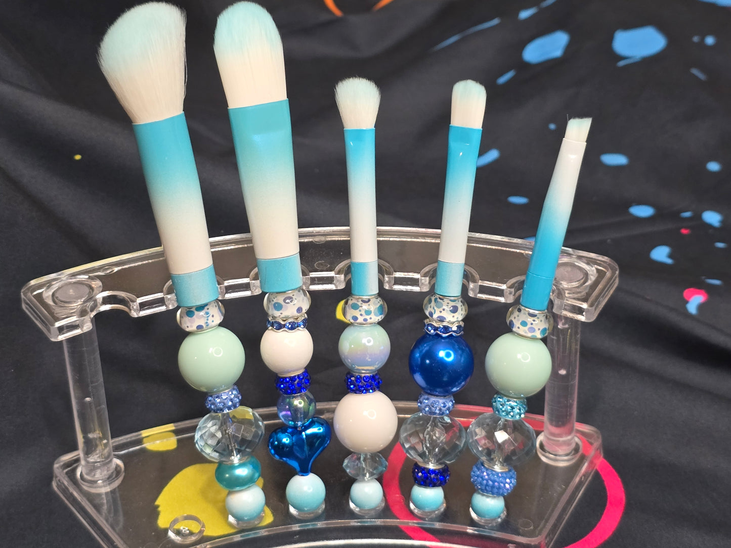 Bubblegum beaded makeup brushes