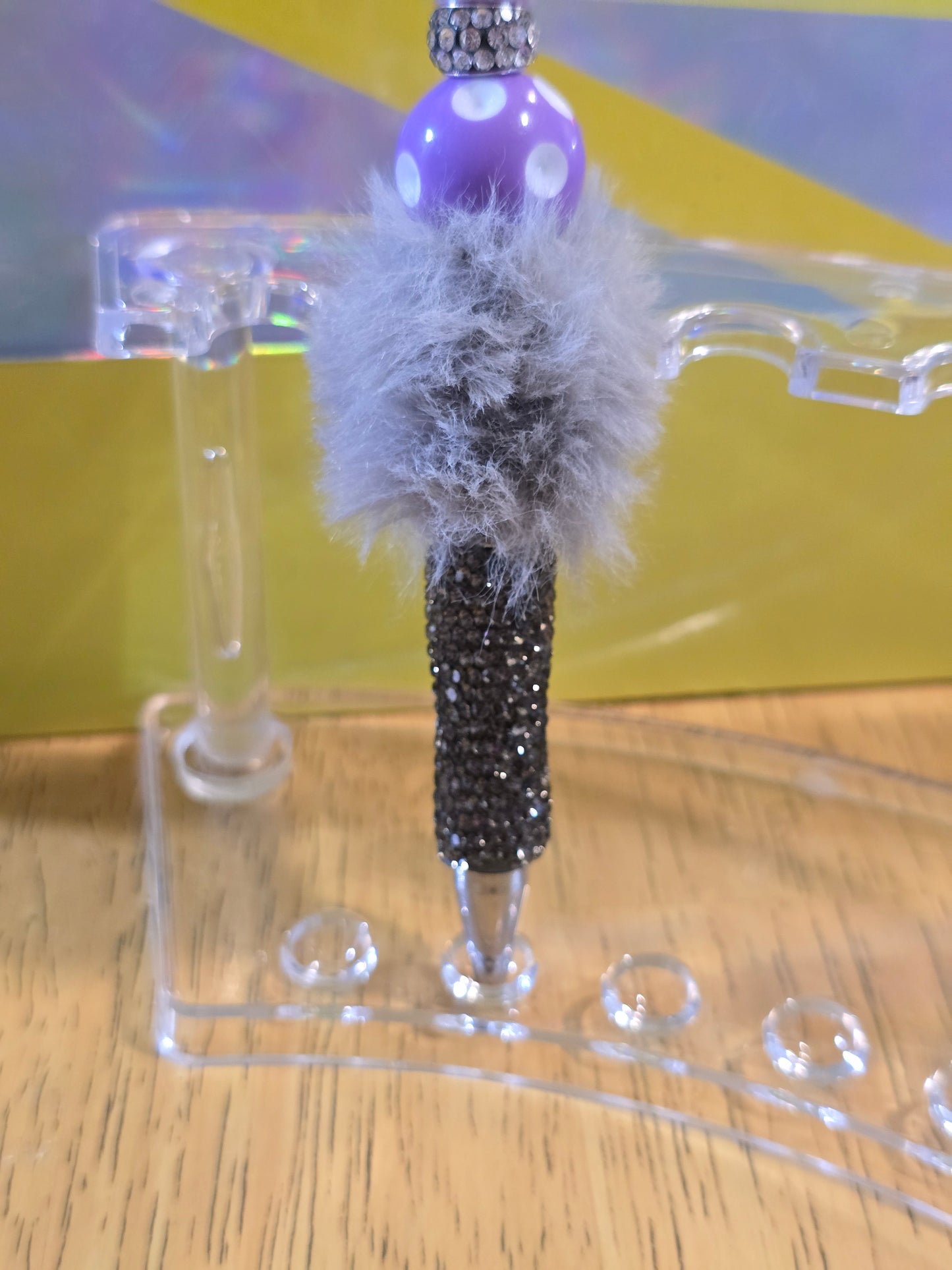 Fuzzy sparkly pens