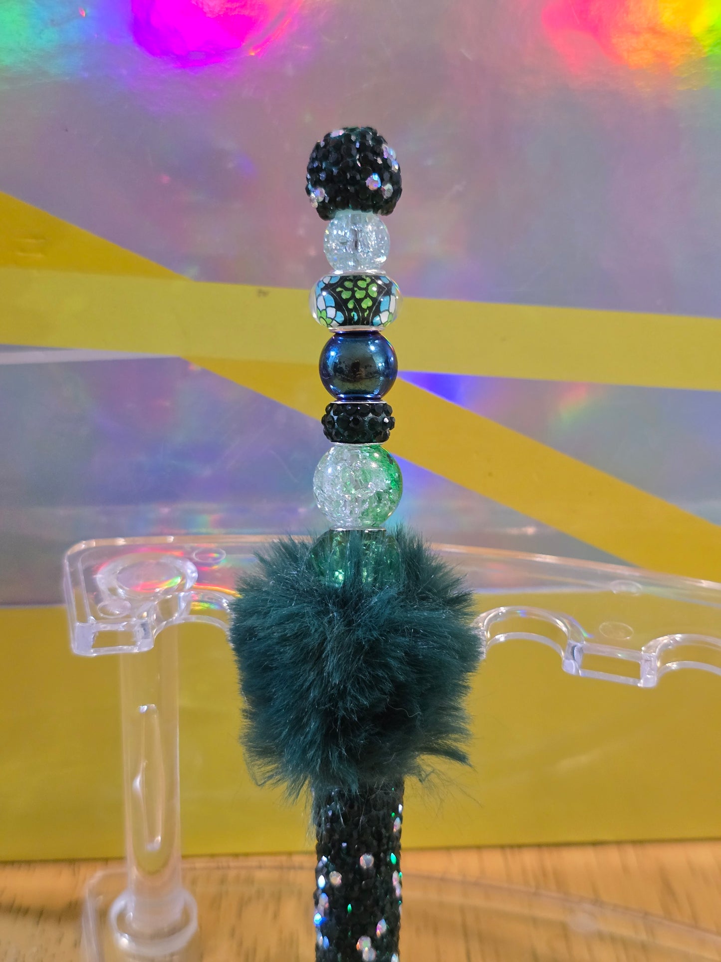 Fuzzy sparkly pens
