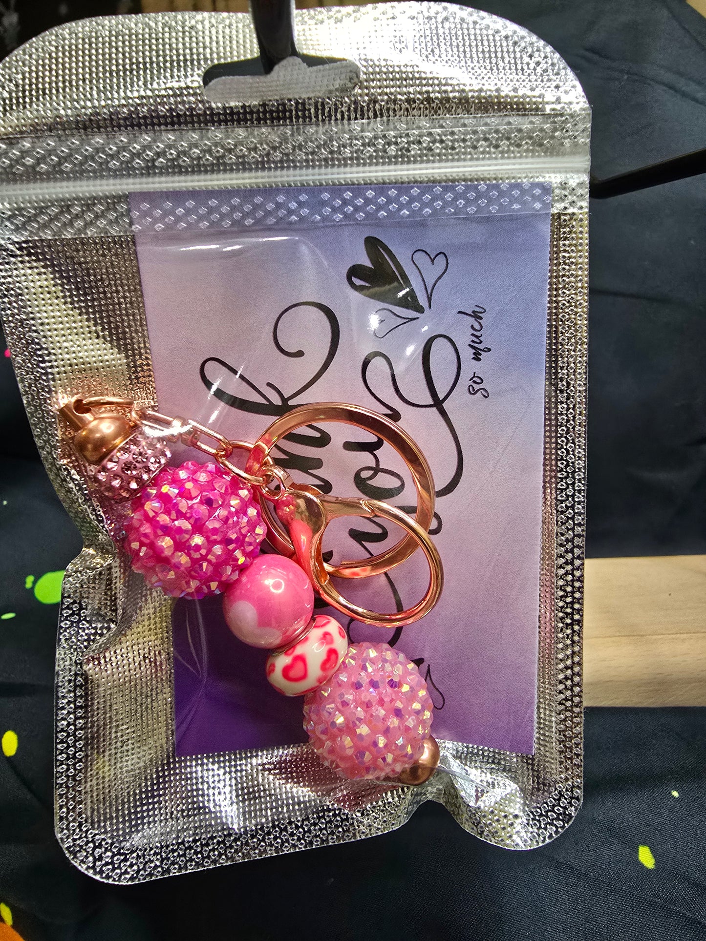 Bubblegum beaded keychains