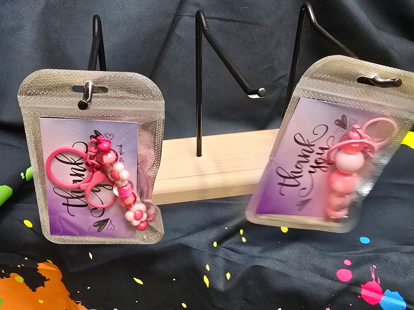 Bubblegum beaded keychains
