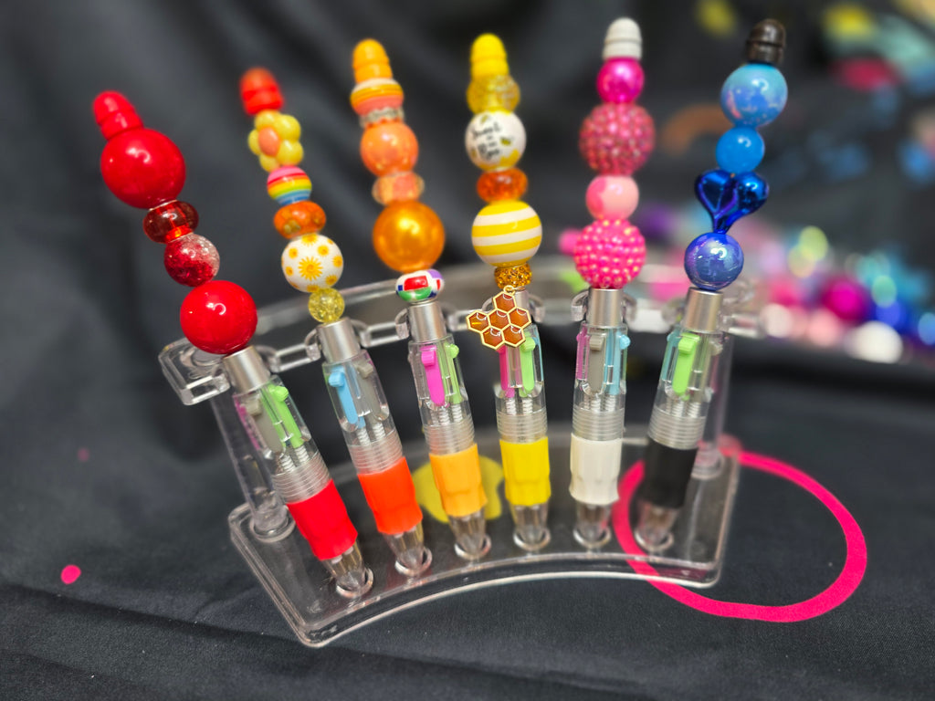 Multi-ink bubblegum beaded pens
