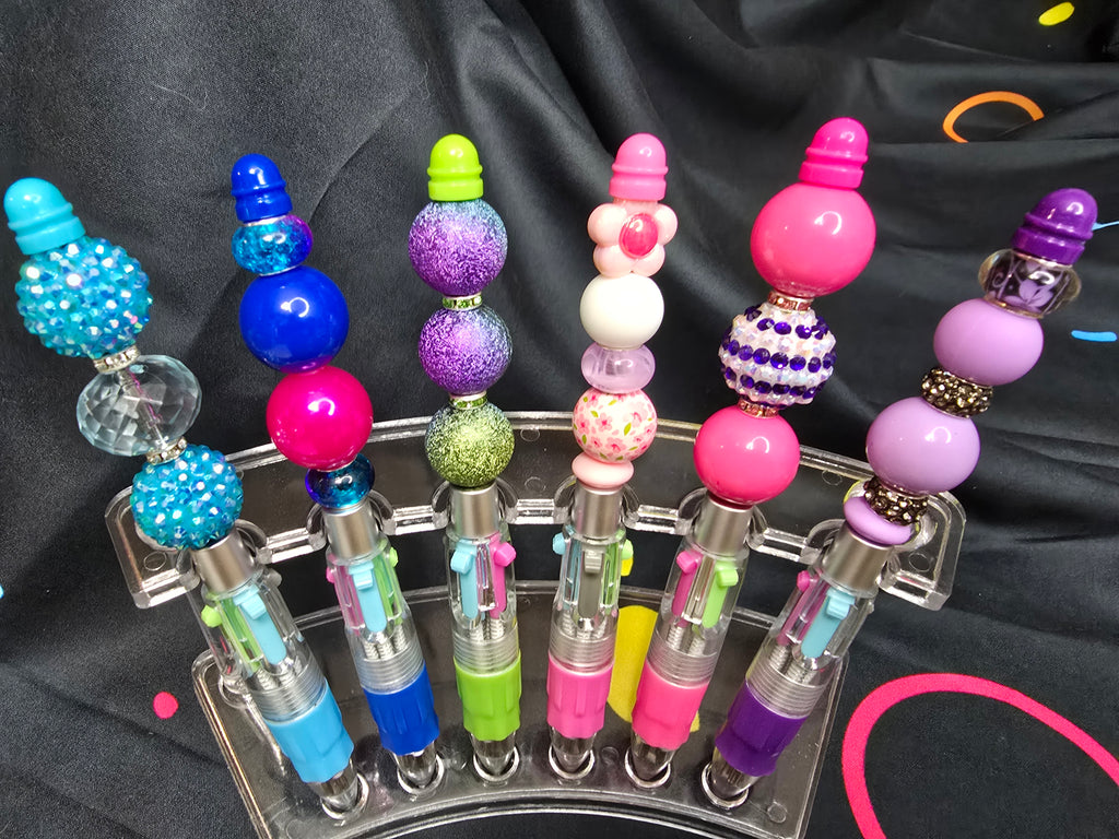Multi-ink bubblegum beaded pens