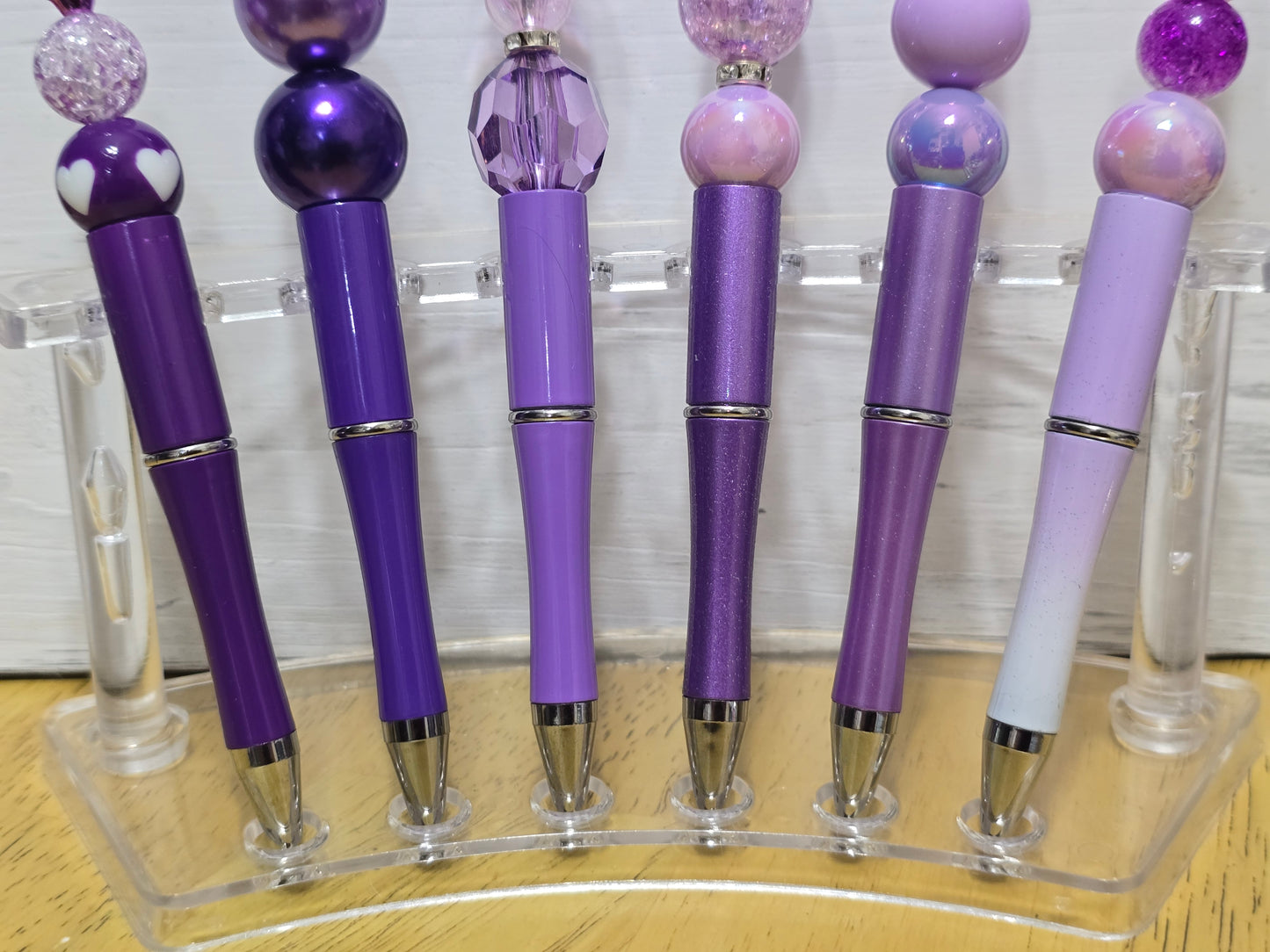 Purple bubblegum beaded pens
