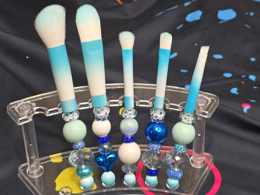 Bubblegum beaded makeup brushes
