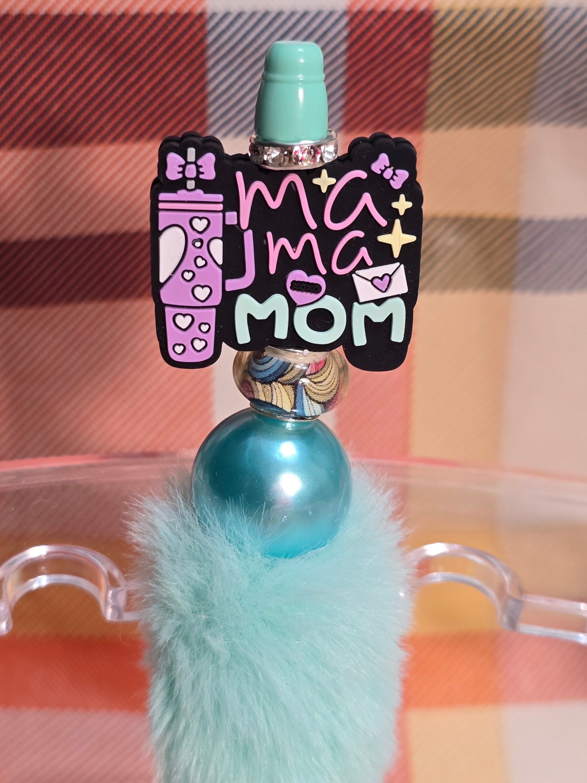 Fuzzy bubblegum beaded pens