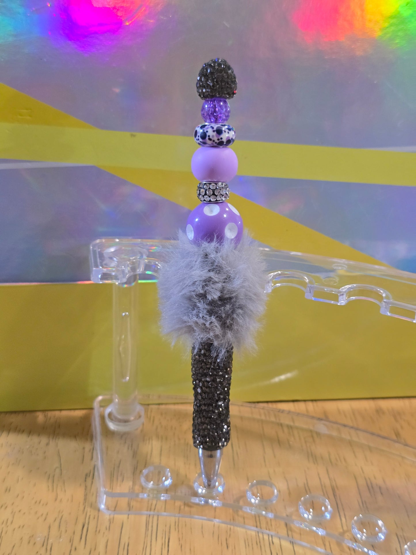 Fuzzy sparkly pens