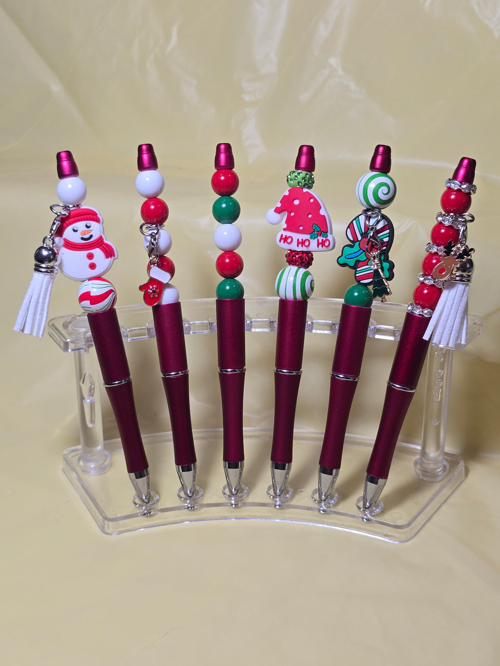 Christmas bubblegum beaded pens