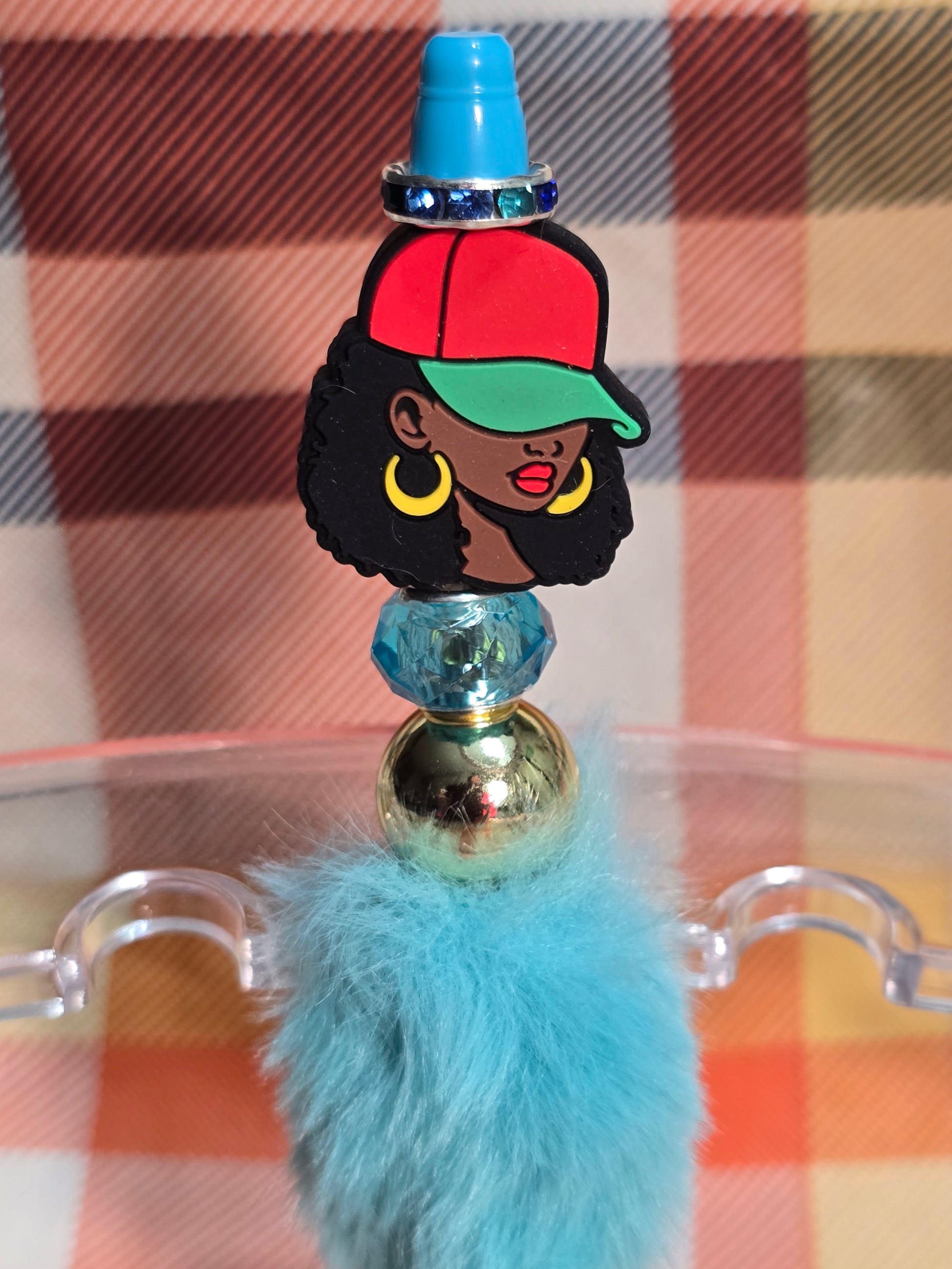 Fuzzy bubblegum beaded pens