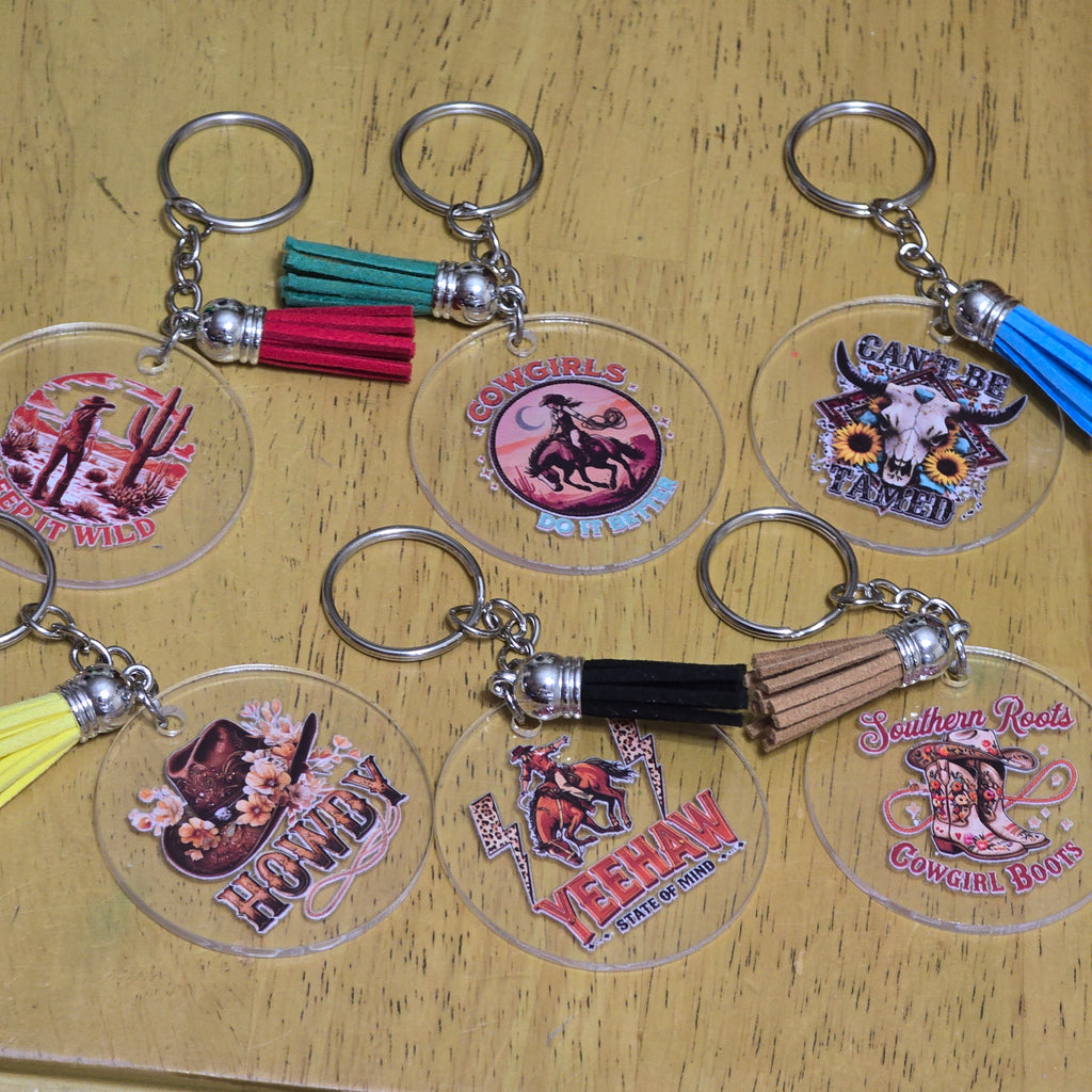 Round keychains with Tassle