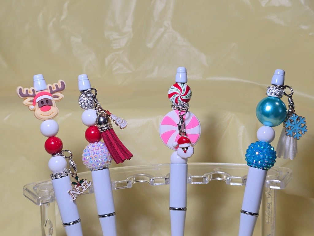 Christmas bubblegum beaded pens