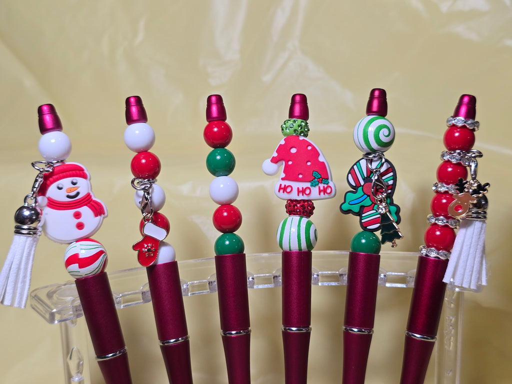 Christmas bubblegum beaded pens