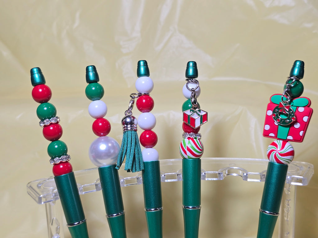 Christmas bubblegum beaded pens
