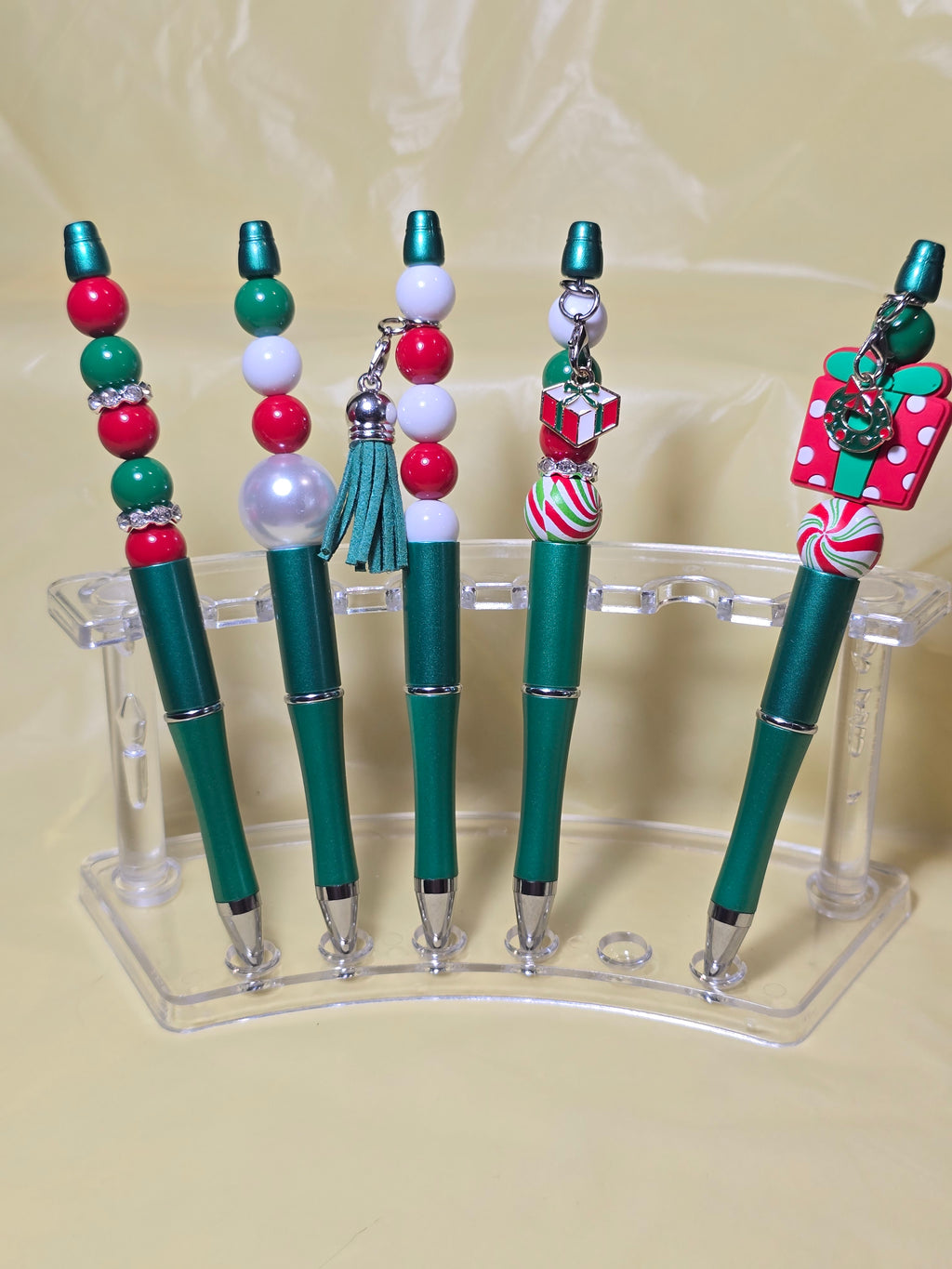 Christmas bubblegum beaded pens