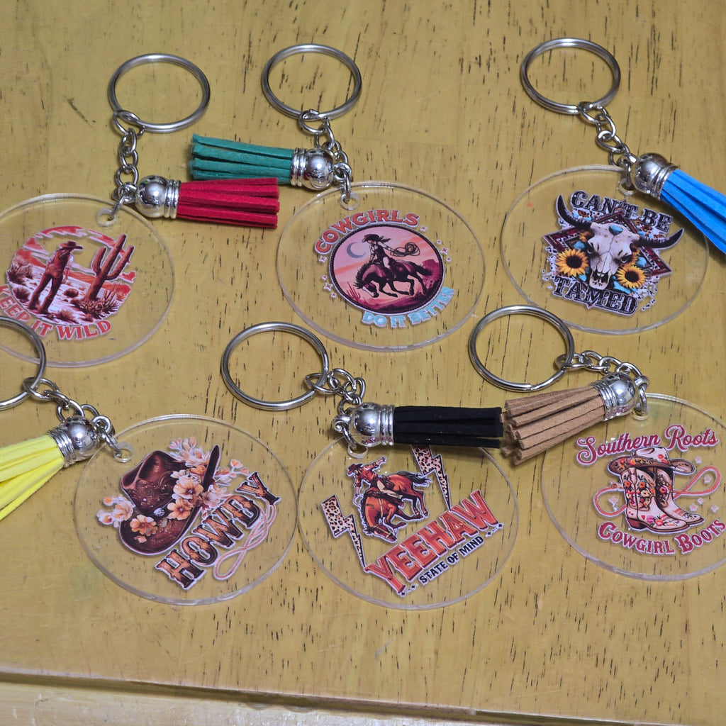 Round keychains with Tassle