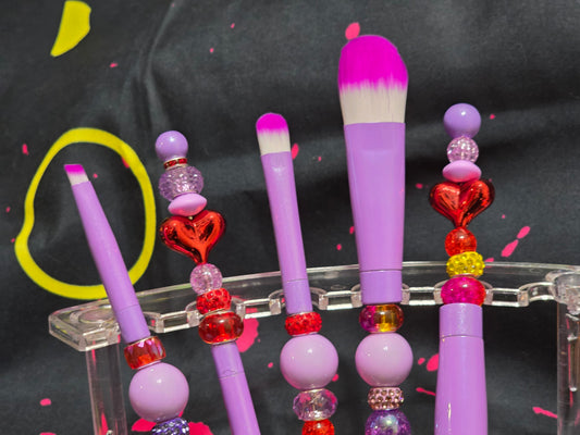 Bubblegum beaded makeup brushes