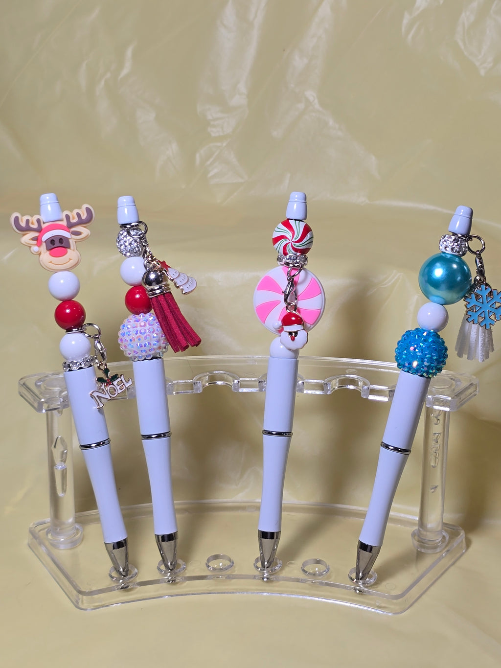 Christmas bubblegum beaded pens