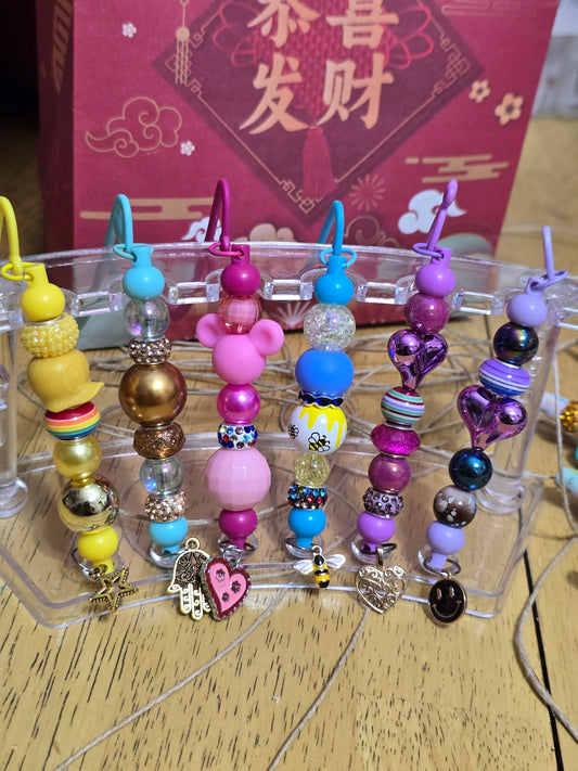 Bubblegum beaded bookmarks