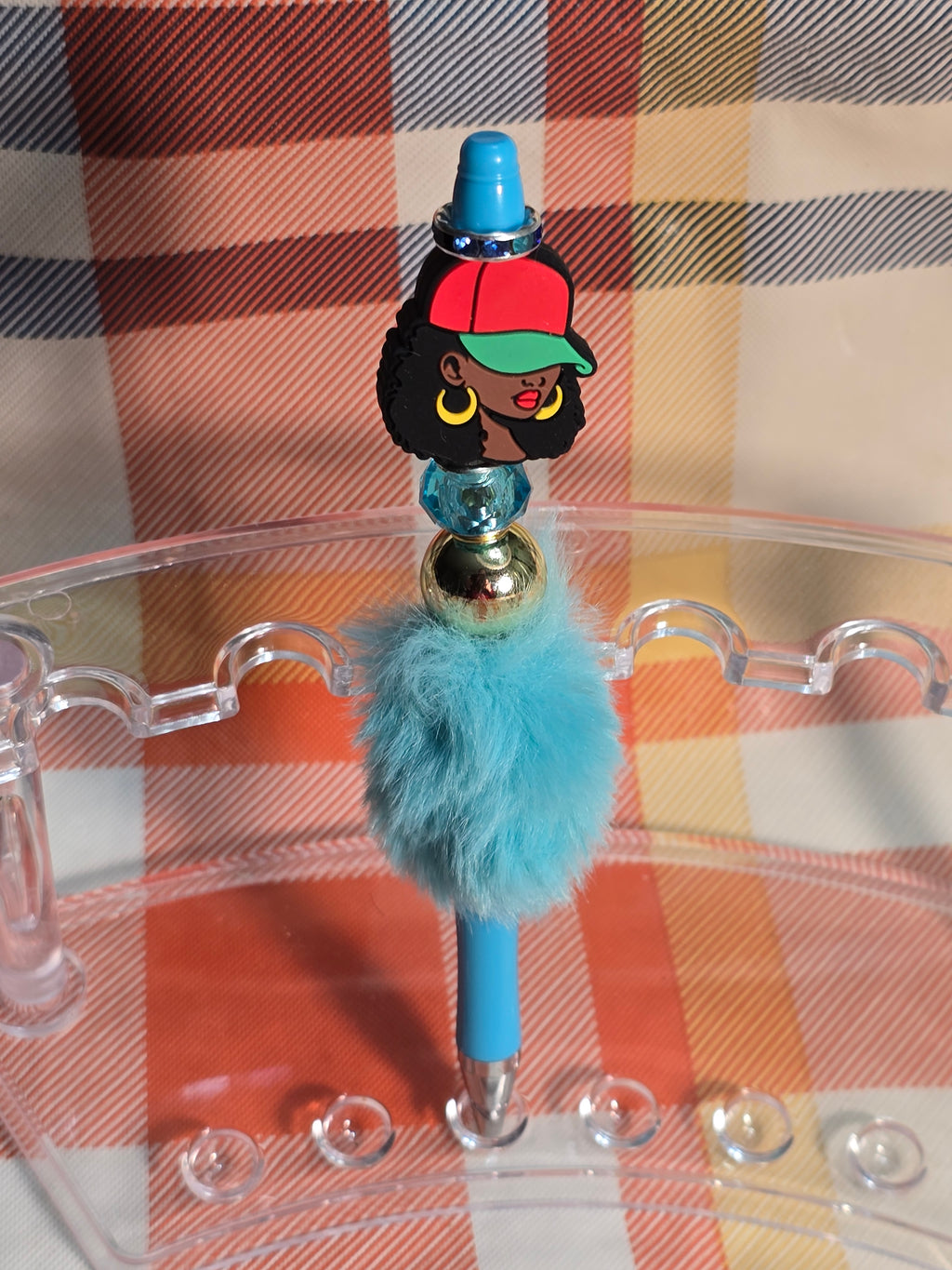 Fuzzy bubblegum beaded pens