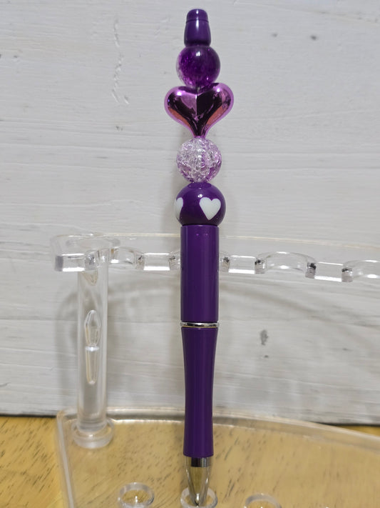 Purple bubblegum beaded pens