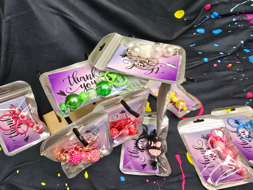 Bubblegum beaded keychains