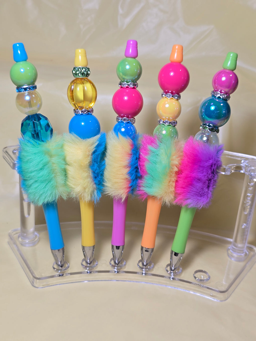 Colorful fuzzy pens