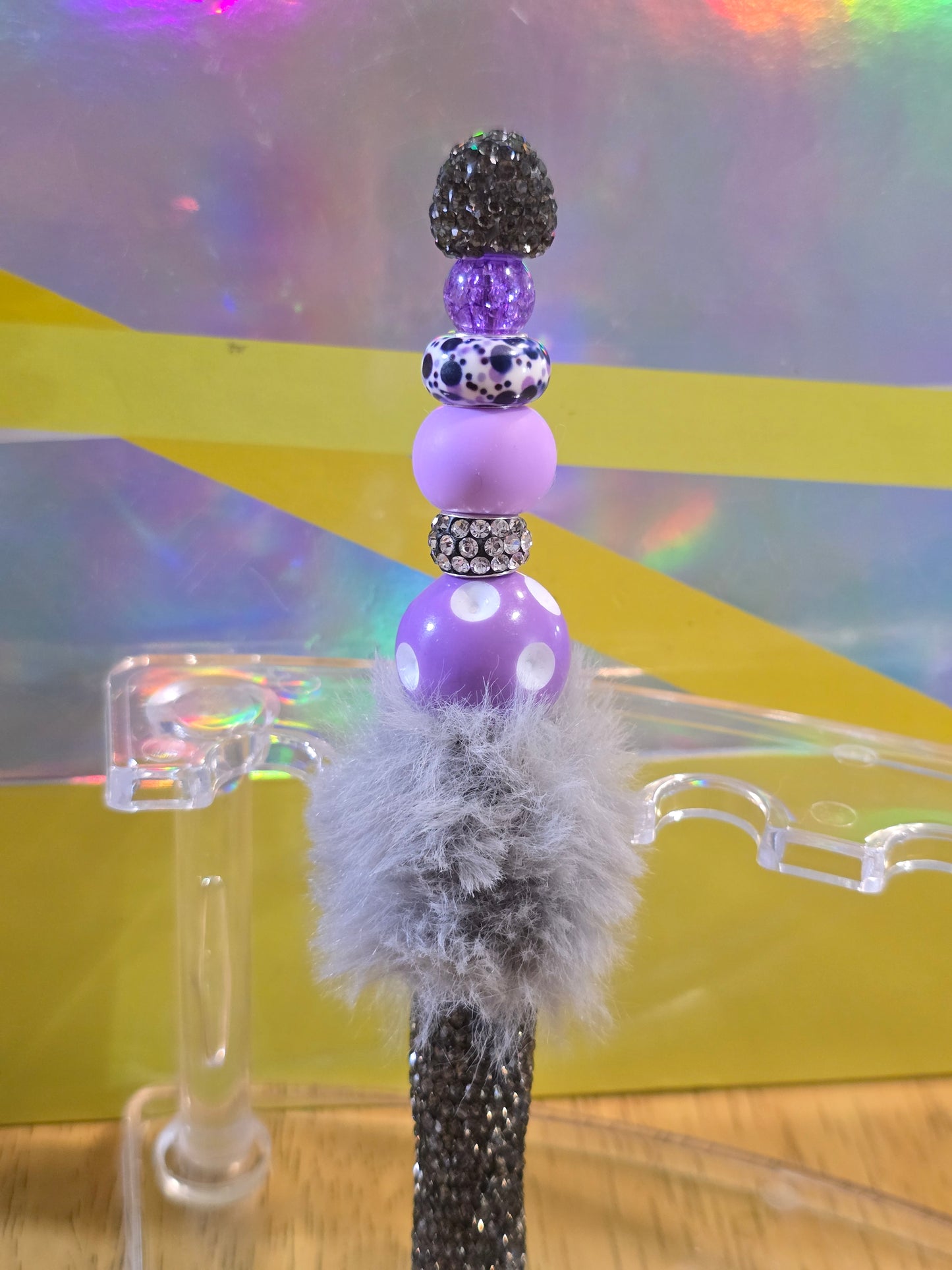 Fuzzy sparkly pens