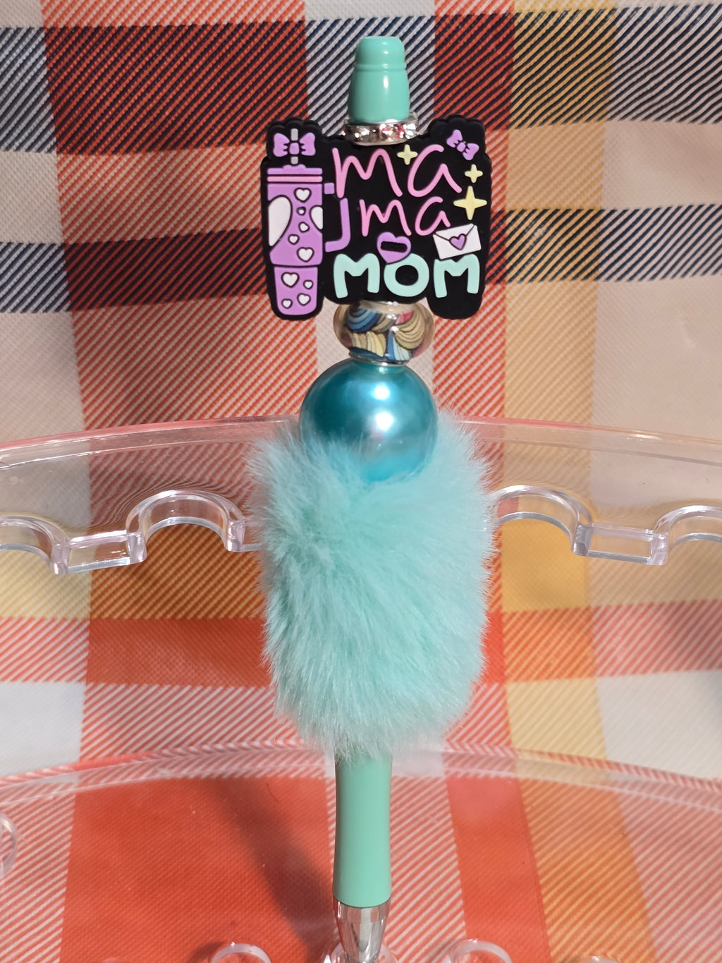 Fuzzy bubblegum beaded pens